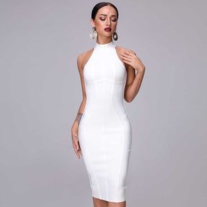 ZARA Ivory White Racerback Bodycon Dress